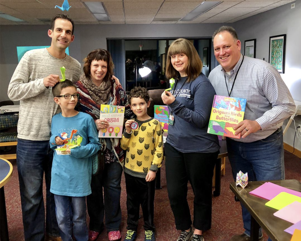 A local family takes part in one of the library's many events