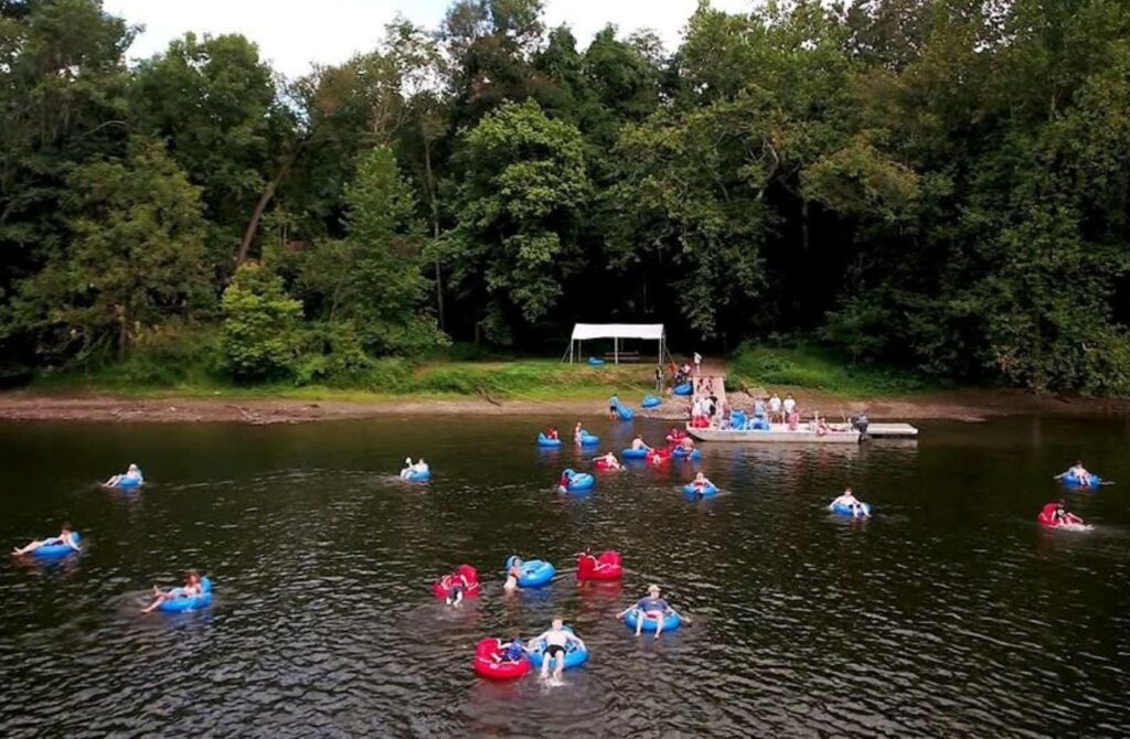 Situated along a scenic river, this campground provides a peaceful escape with the added thrill of being on an actual island.