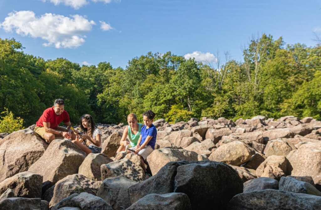 Ringing Rocks Family Campground's claim to fame is their massive 128-acre boulder field. 