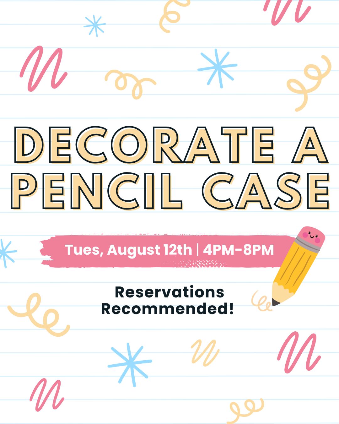 Decorate a Pencil Case at Uno Pizzeria