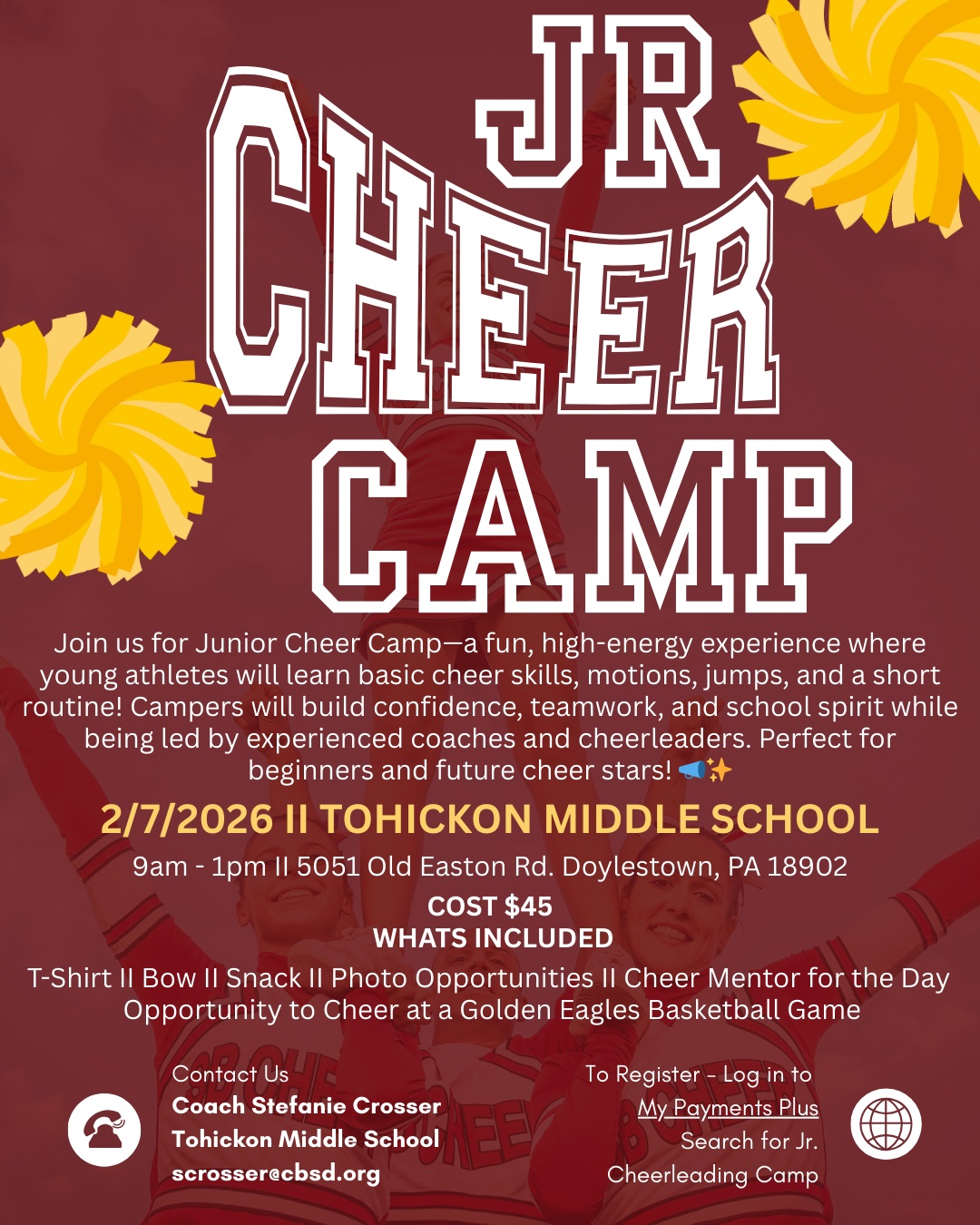 Jr Cheer Camp at Tohickon Middle School