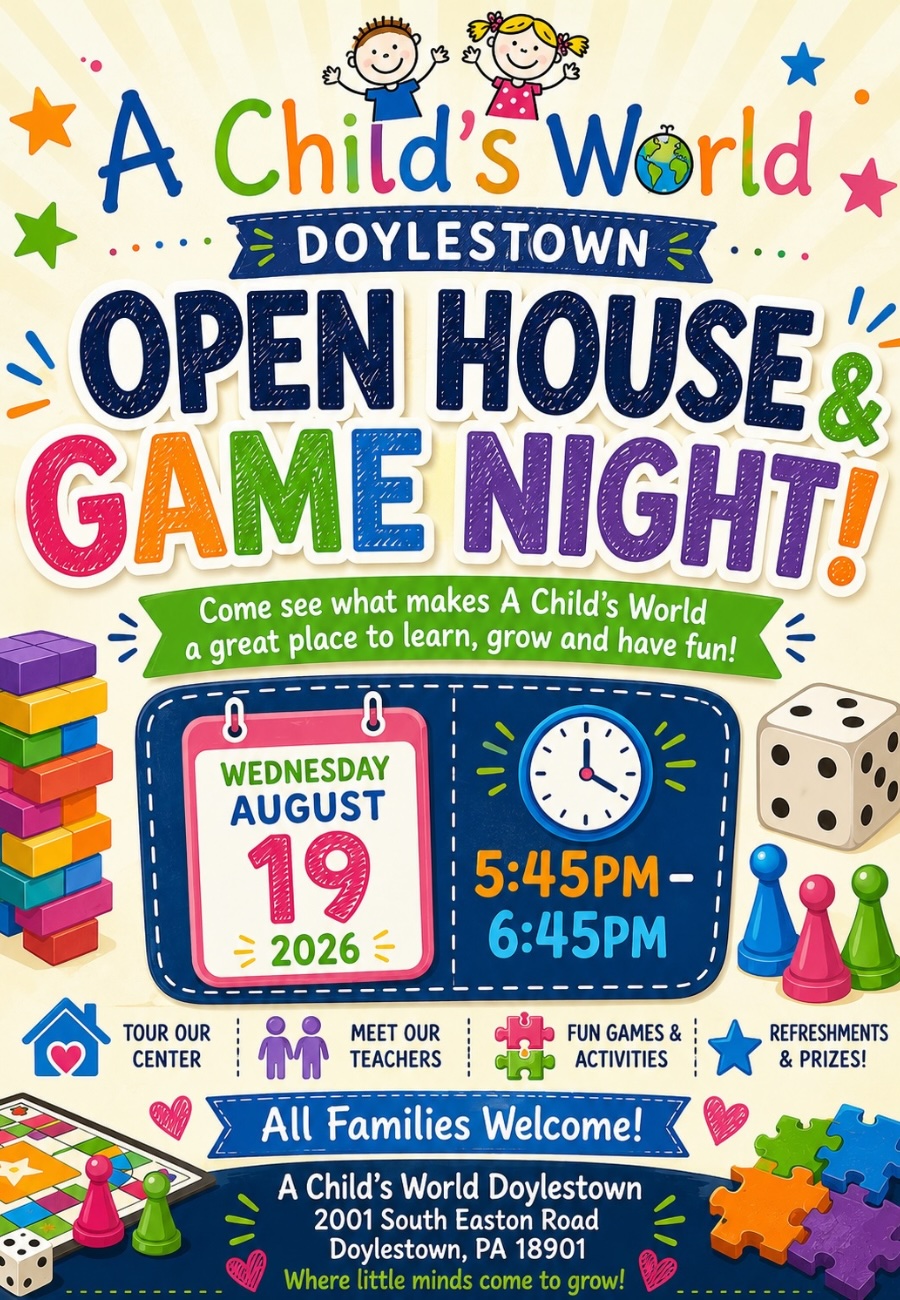 Flyer for Game Night at A Child's World - Doylestown
