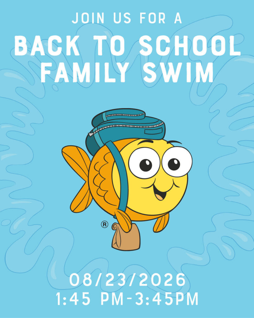 Flyer for 2026 Back-to-School Swim Event at Goldfish Swim School - Doylestown
