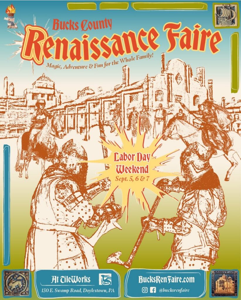 Flyer for Bucks County Renaissance Fair 2026 in Doylestown, PA