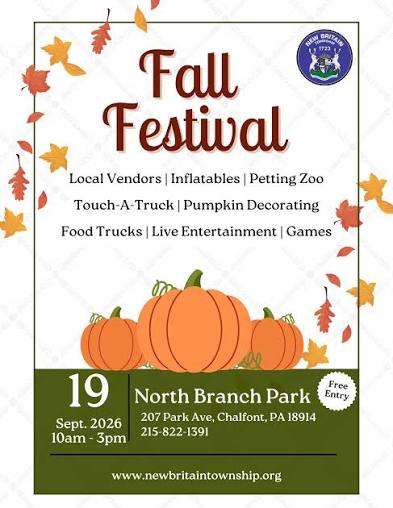 New Britain Township Fall Festival 2026 Flyer