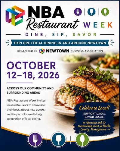 Flyer for Newtown Restaurant Week 2026