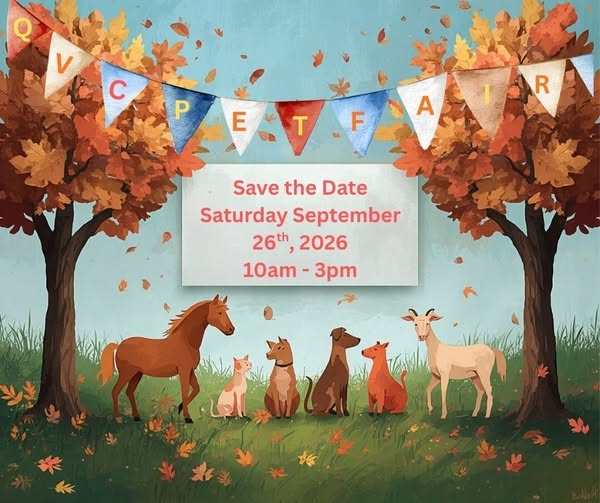 Flyer for 2026 Quakertown Veterinary Clinic Pet Fair