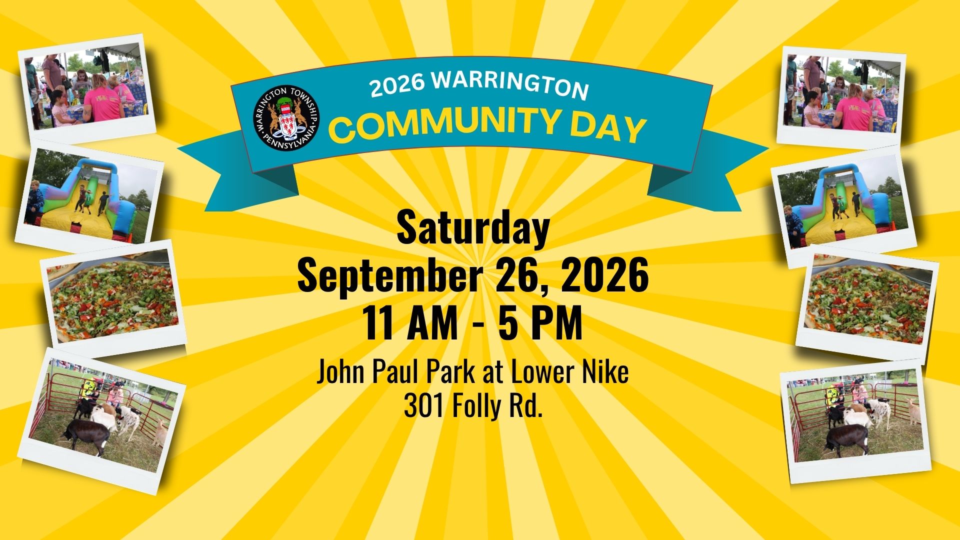 Flyer for Warrington Township Community Day 2026