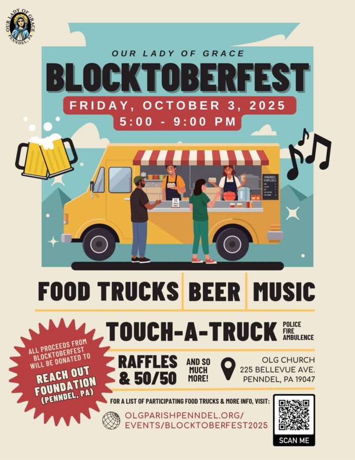 Flyer for Blocktoberfest in Penndel, PA