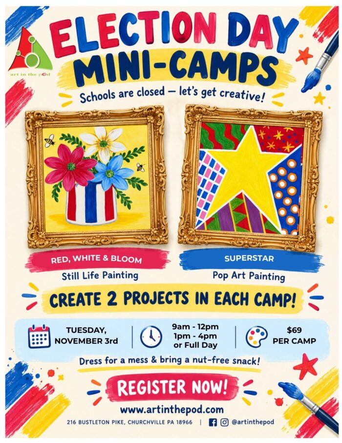Election Day Mini Camps at Art in the Pod in Churchville